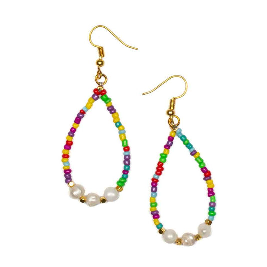 Tear Drop Earrings With Pearls