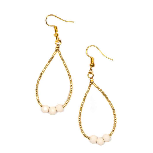 Tear Drop Earring With Crystal Beads