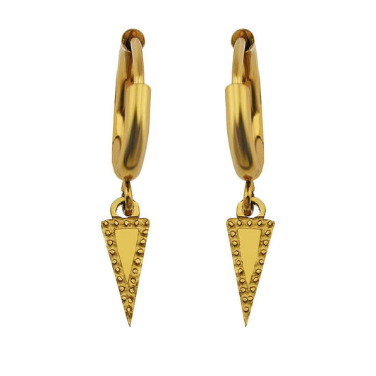RYLEE Gold: Vintage Inspired Hoop Earrings with a Triangle Charm