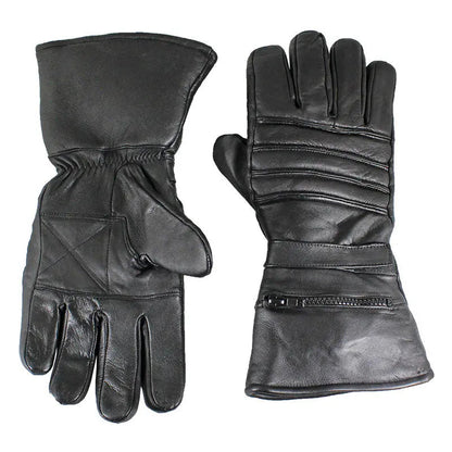 Open Road Men's Leather Motorcycle Gloves w/ Rain Cover