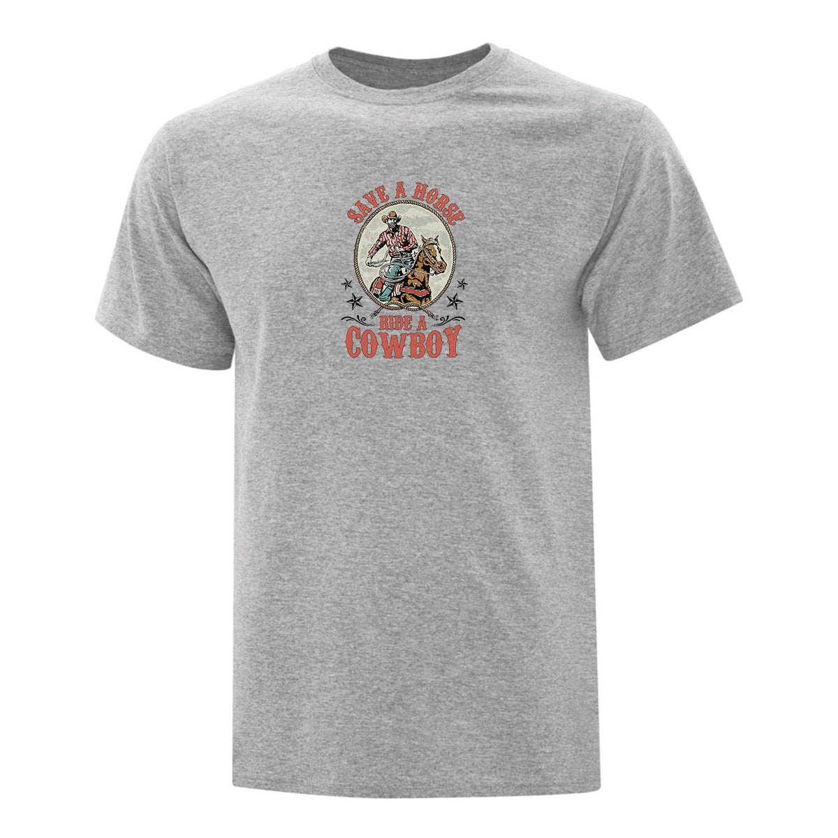 T-shirt "Save a horse, ride a cowboy" imprimé