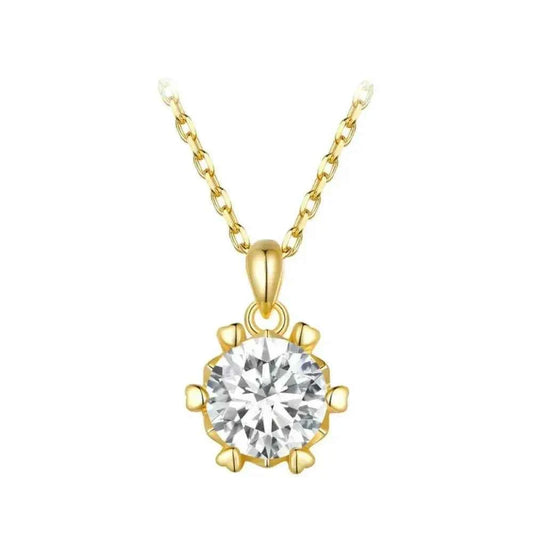 Stunning 1 Carat Moissanite Pendant Necklace | 925 Sterling Silver | Wedding & Bridal Fine Jewelry