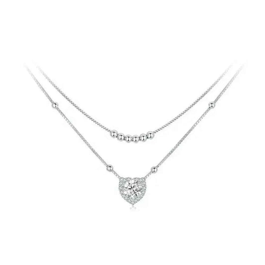 Capture Her Heart With Dazzling Brilliance: 1Ct Moissanite Heart Necklace