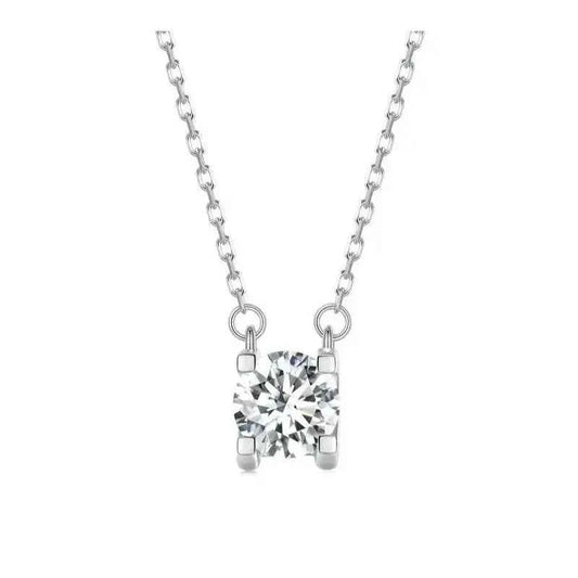 Radiant 1ct Moissanite Sterling Silver Pendant Necklace
