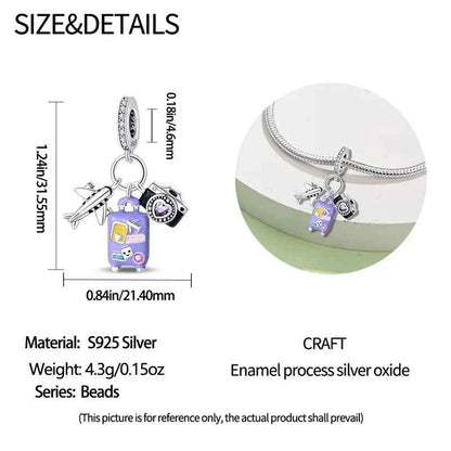 Travel Diary Sterling Silver Charm