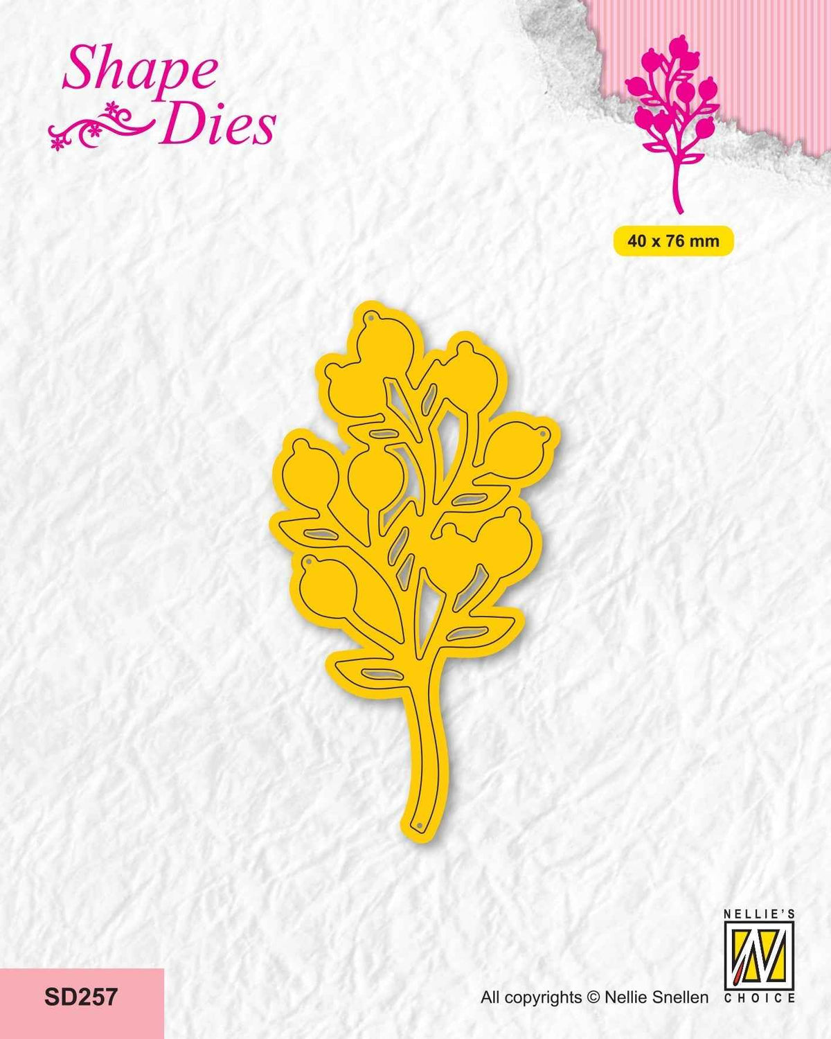 Nellie's Choice Shape Die - Garden - Branch With Fruits