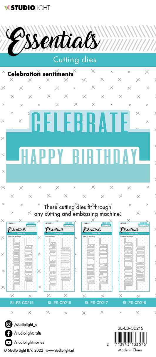 SL Cutting Die Celebration Sentiments Essentials 58x152x1mm 4 PC nr.215
