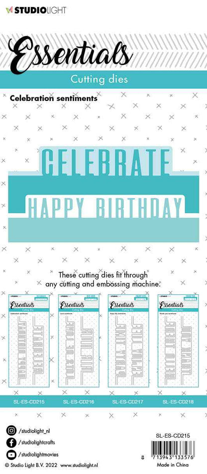 SL Cutting Die Celebration Sentiments Essentials 58x152x1mm 4 PC nr.215