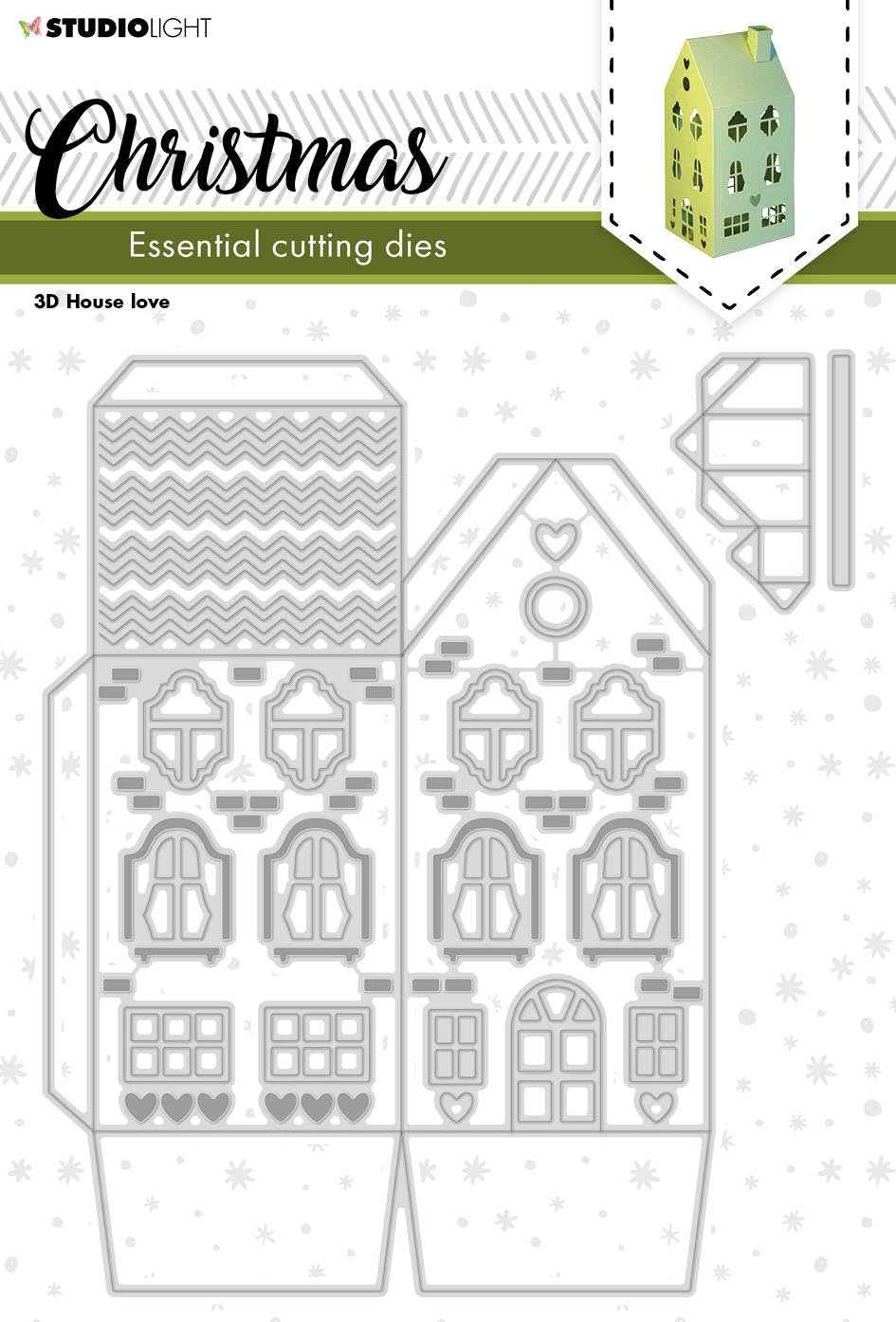 SL Cutting Dies Christmas 3D House Love Essentials 145x169x1mm 3 PC nr.242
