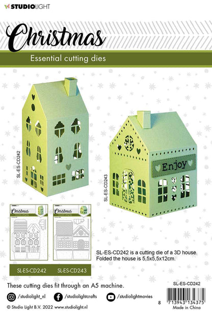 SL Cutting Dies Christmas 3D House Love Essentials 145x169x1mm 3 PC nr.242