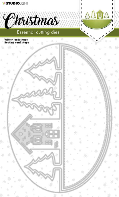 SL Cutting Dies Christmas Rocking Card Shape Essentials 202x142x1mm 3 PC nr.256