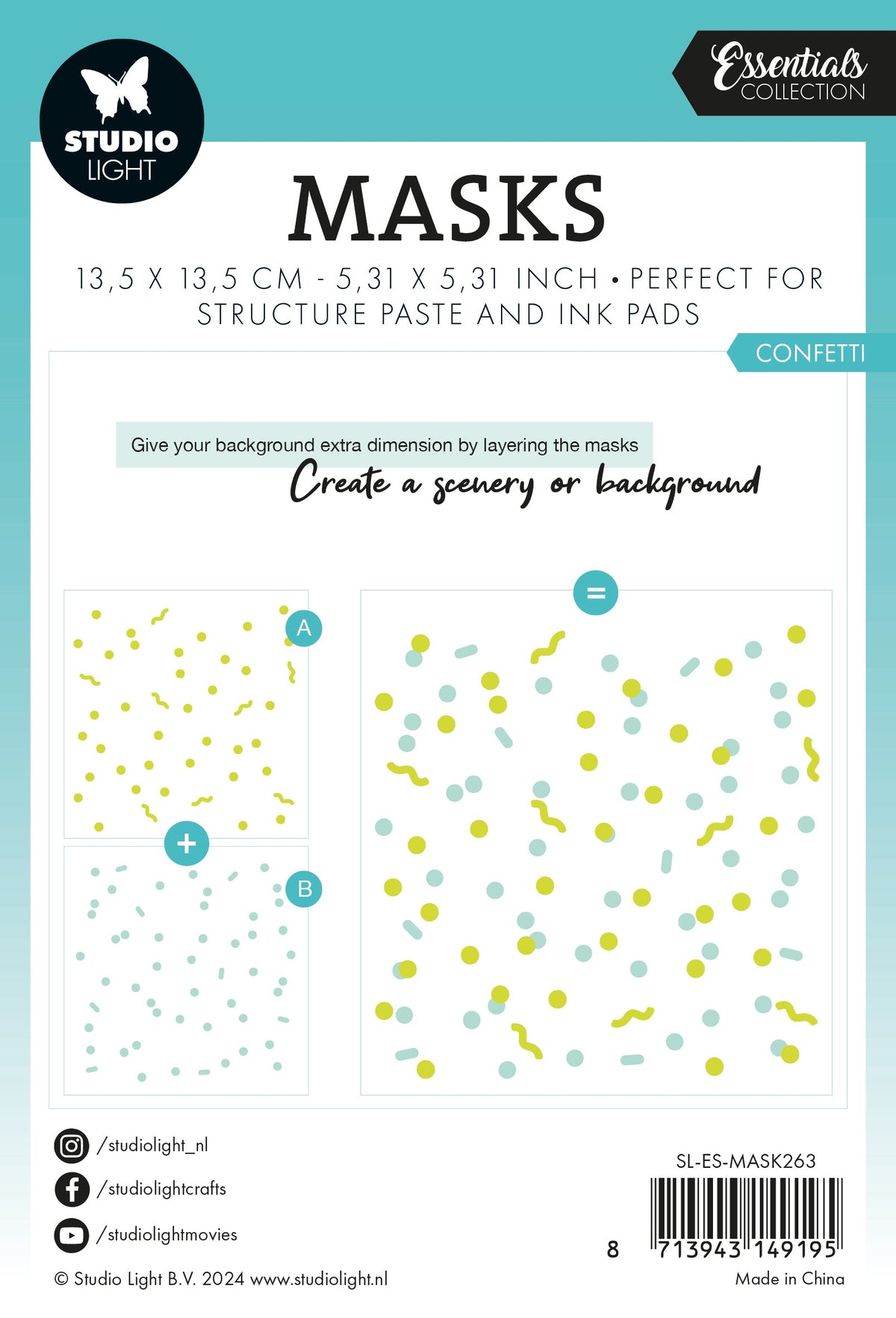 SL Mask Confetti Essentials 135x135x1mm 2 PC nr.263