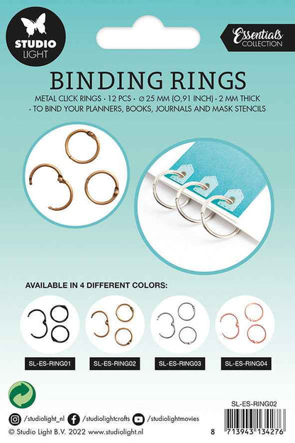 SL Binding Click Rings Old Gold Essentials 23x23x3mm 12 PC nr.02