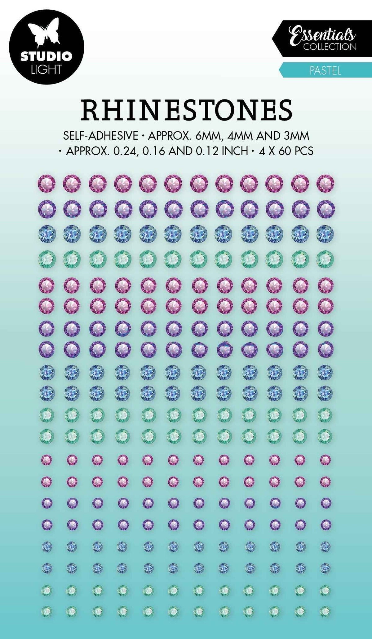 SL Self-Adhesive Rhinestones Pastel Essentials 105x180x4mm 240 PC nr.04