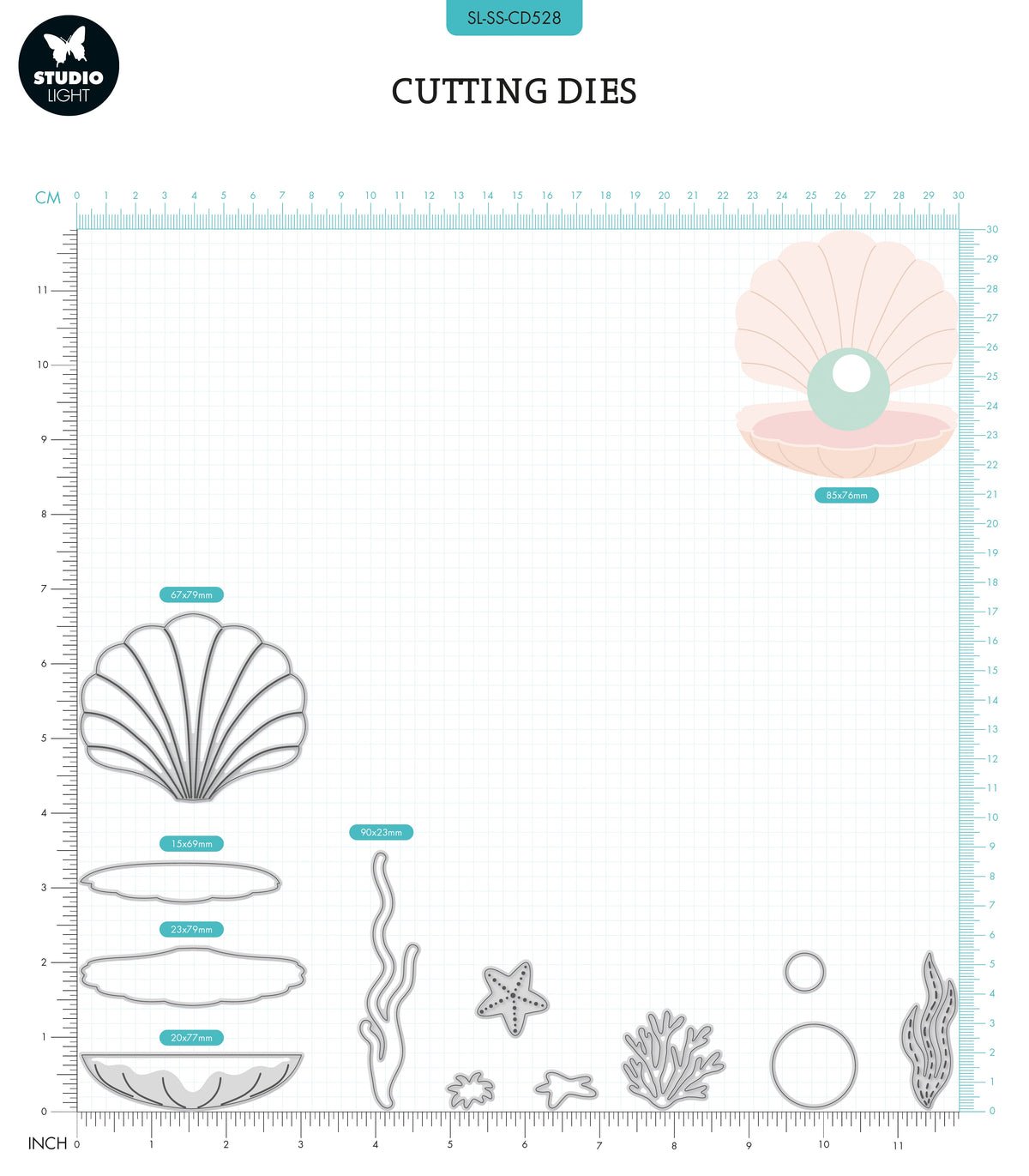 SL Cutting Die Sea Shell Sweet Stories 105x210x1mm 12 PC nr.528