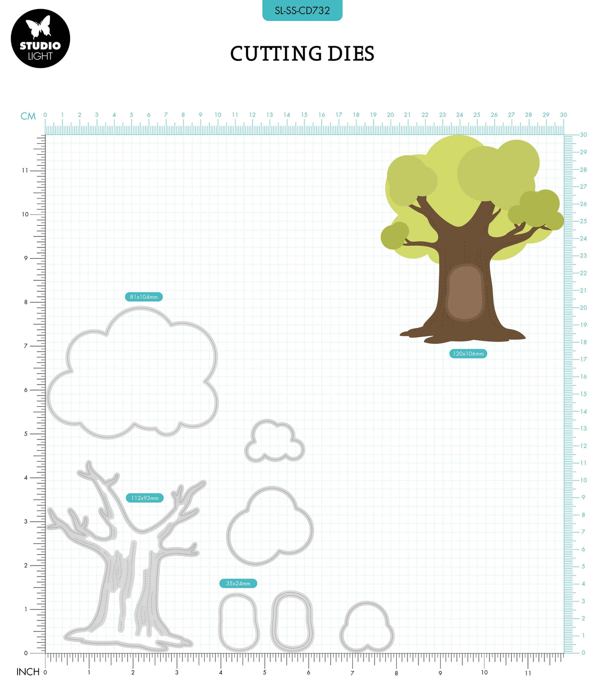 SL Cutting Die Forest Tree Sweet Stories 104x177x1mm 8 PC nr.732