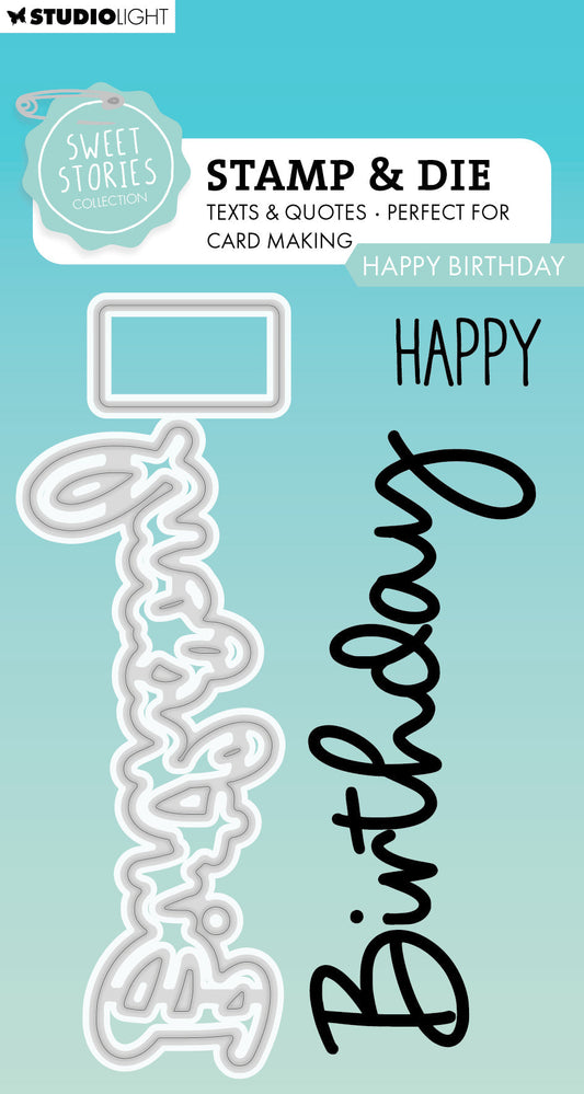 SL Stamp & Cutting Die Happy Birthday Sweet Stories 4 PC