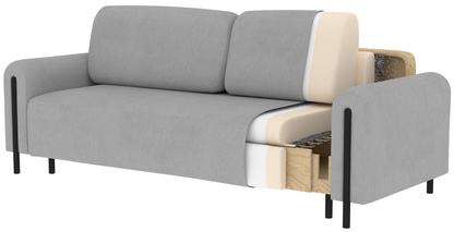 Arcadova 3 Seater Storage Sleeper Sofa - Grey
