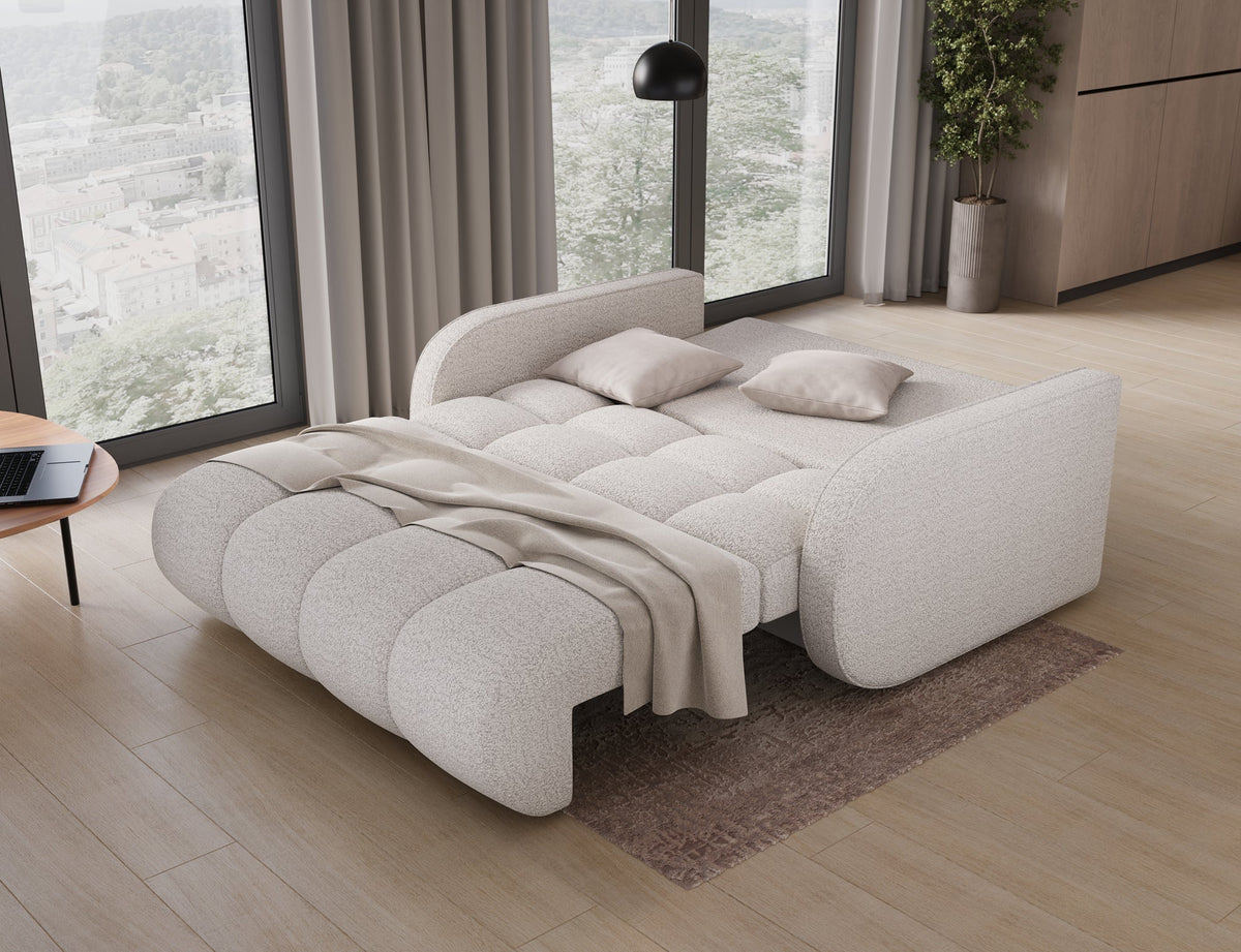 Deverio 3 Seater Condo Size Storage Sleeper Sofa - White