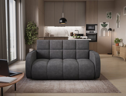 Deverio 3 Seater Condo Size Storage Sleeper Sofa - Dark Grey