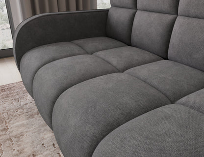 Deverio 3 Seater Condo Size Storage Sleeper Sofa - Dark Grey