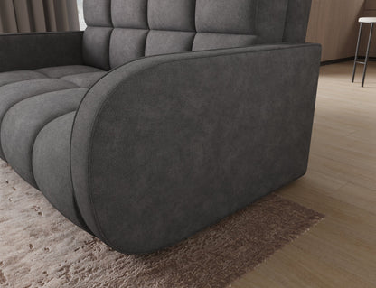 Deverio 3 Seater Condo Size Storage Sleeper Sofa - Dark Grey