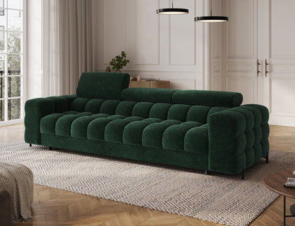 Festello 3 Seater Sleeper Sofa - Emerald Green