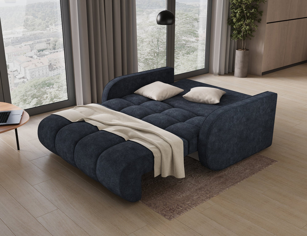 Deverio 3 Seater Condo Size Storage Sleeper Sofa - Navy Blue