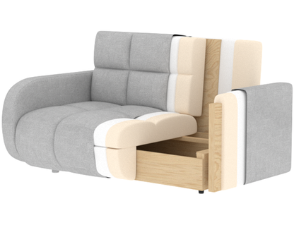 Deverio 3 Seater Condo Size Storage Sleeper Sofa - Beige
