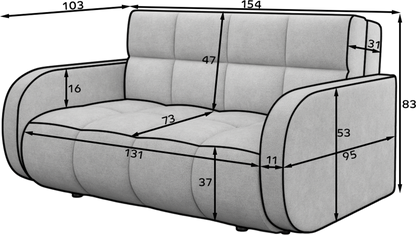 Deverio 3 Seater Condo Size Storage Sleeper Sofa - White
