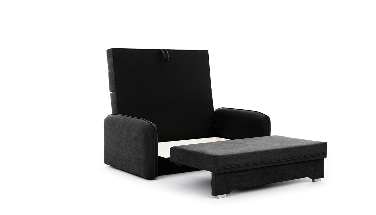 Laine Condo Style 2 Seater Storage Sleeper Sofa - Black
