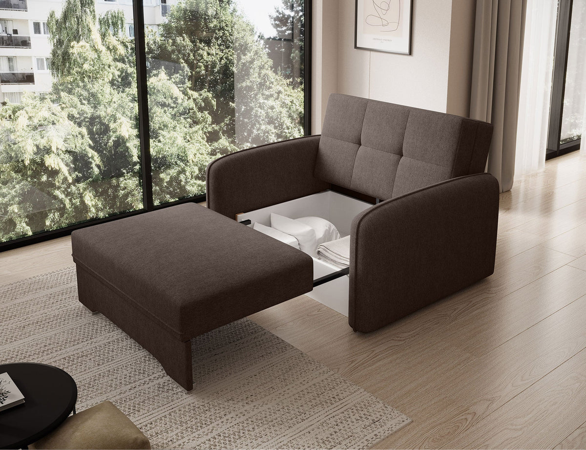 Laine Condo Style 1 Seater Storage Sleeper Sofa - Brown