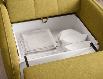 Laine Condo Style 1 Seater Storage Sleeper Sofa - Mustard