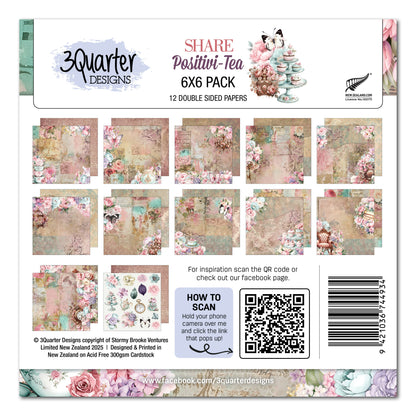 3Quarter Designs Positivi-Tea 6x6 Paper Pack