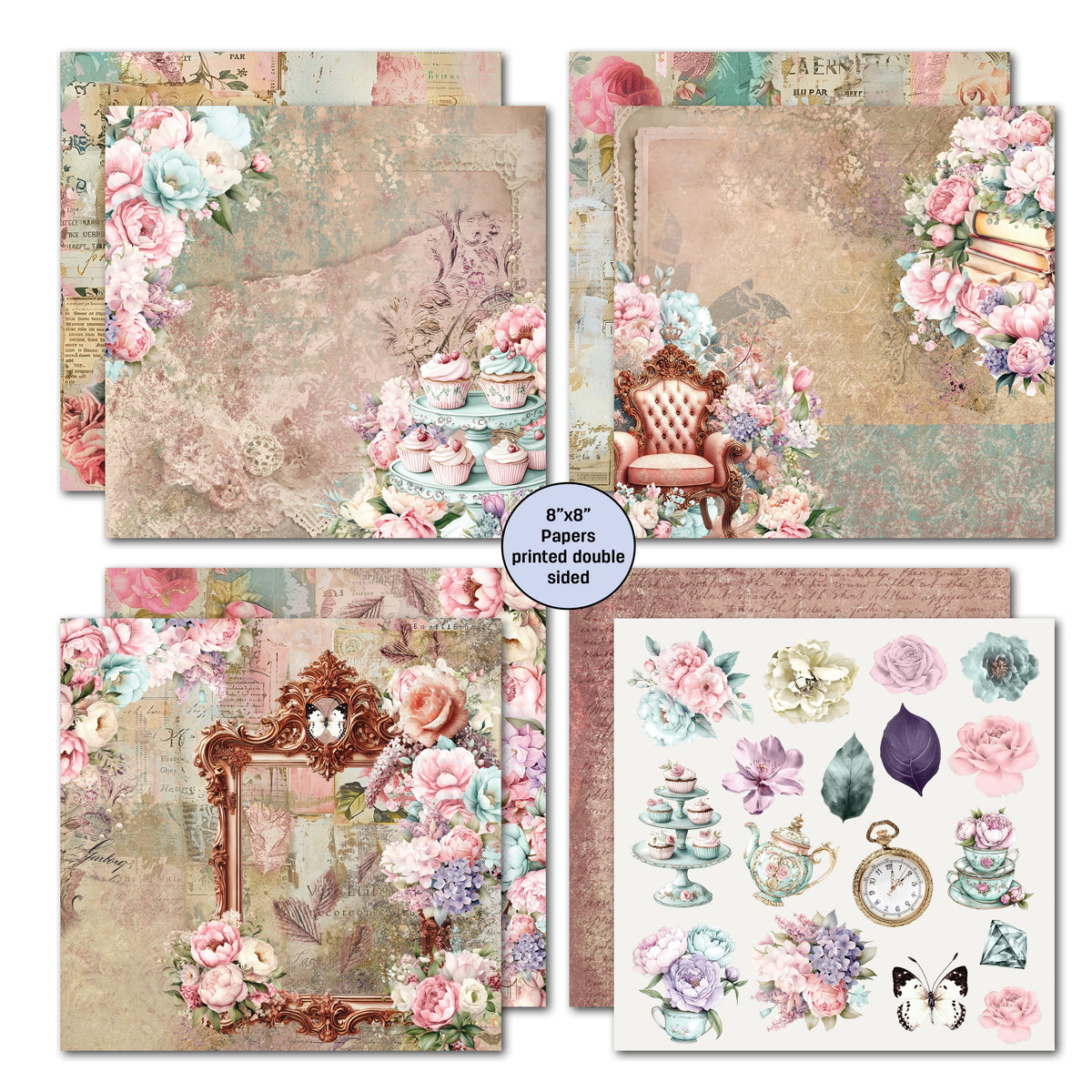 3Quarter Designs Positivi-Tea 8x8 Paper Pack