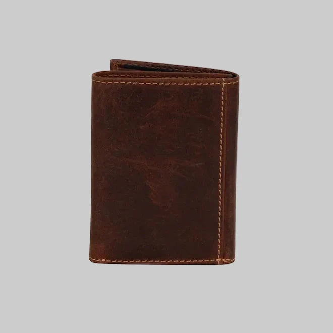 Greenwood Leather Men’s Tri-Fold RFID Wallet