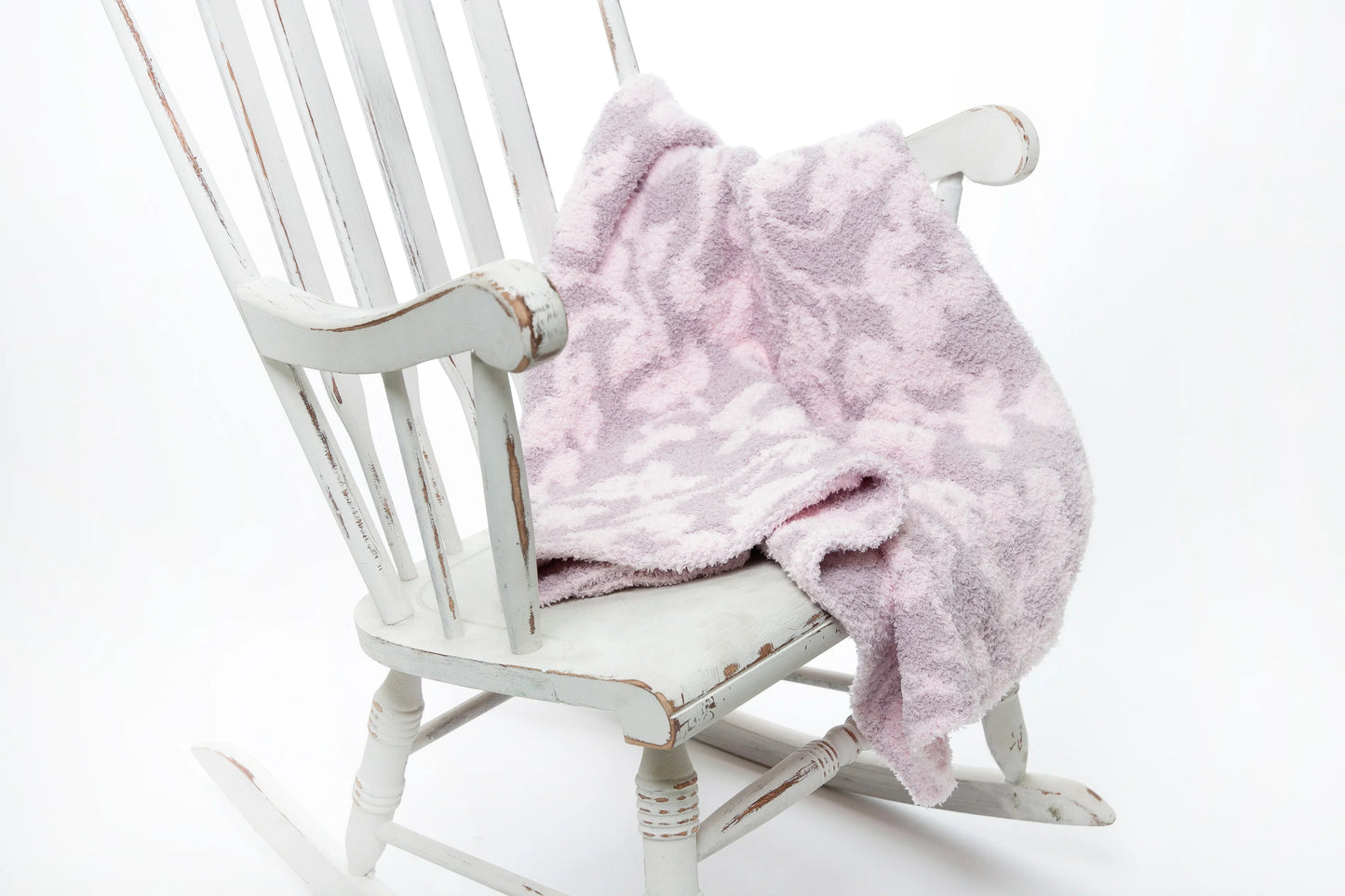 Iced Lilac & Powder Vintage Floral Print Toddler Blanket