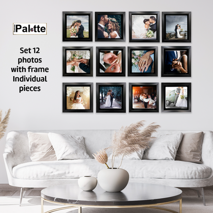 Leinwandbild-Set mit 12 gerahmten Quadraten