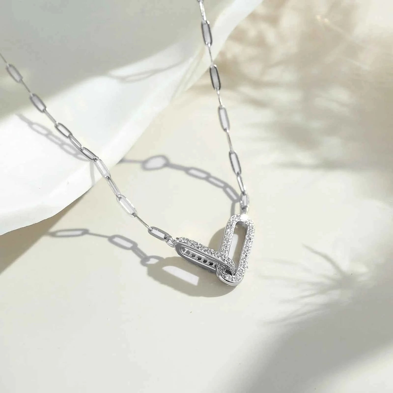 Modern Sterling Silver Link Necklace