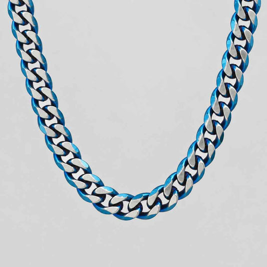 Steeltime Men's Cuban Link Chain Necklace | Oxidized Stainless Steel
