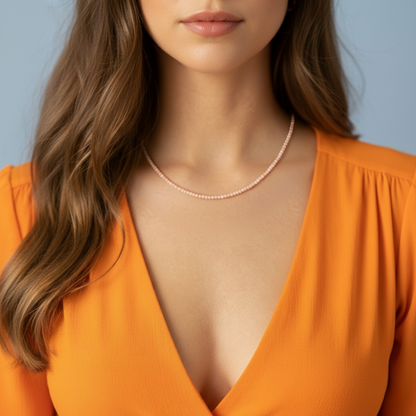 Sunstone Bead Necklace - 2-3mm