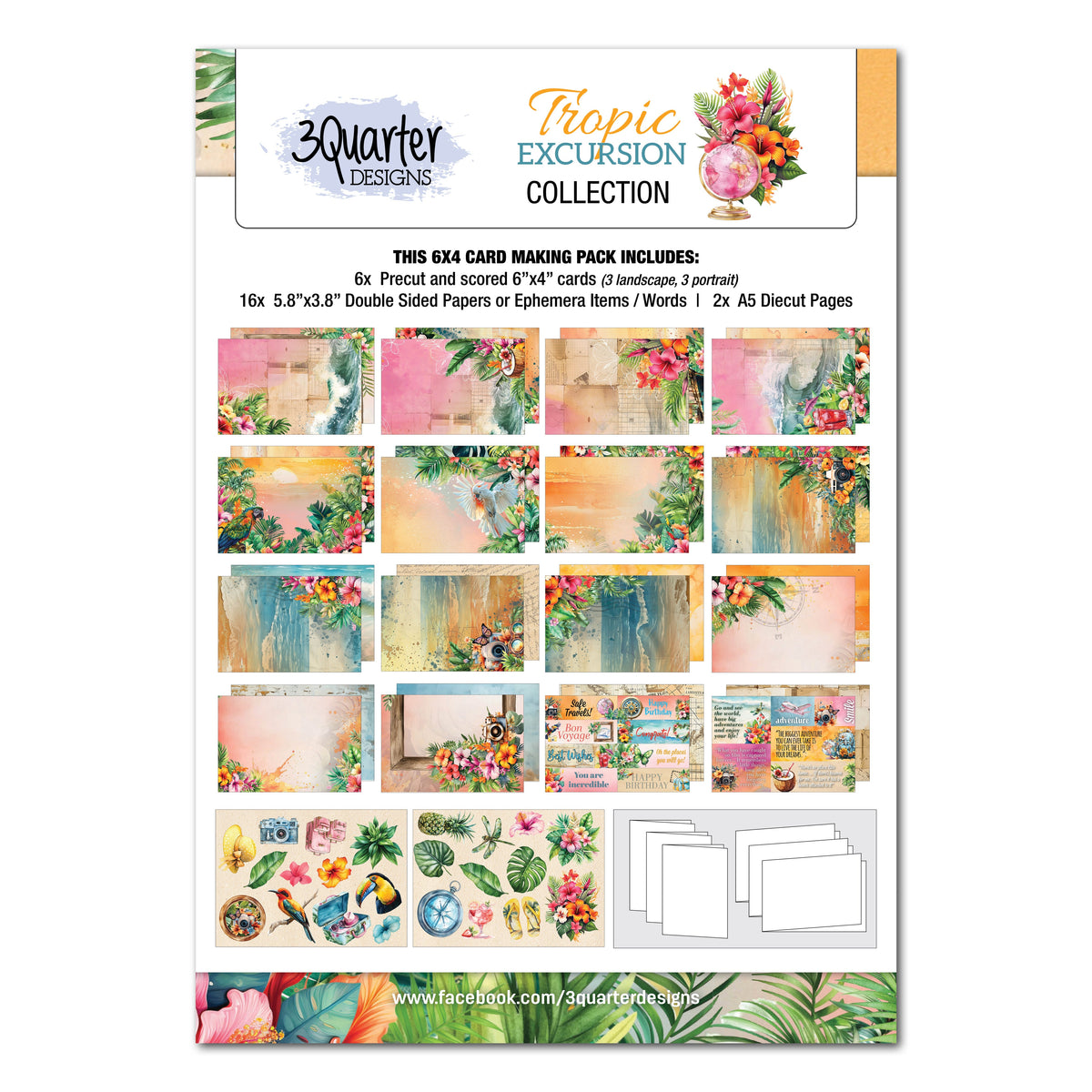 3Quarter Designs Tropic Excursion 6x4 Card Pack