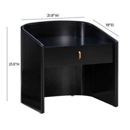 Cove 22" Lacquer Storage Drawer Nightstand - Multiple Colors Available