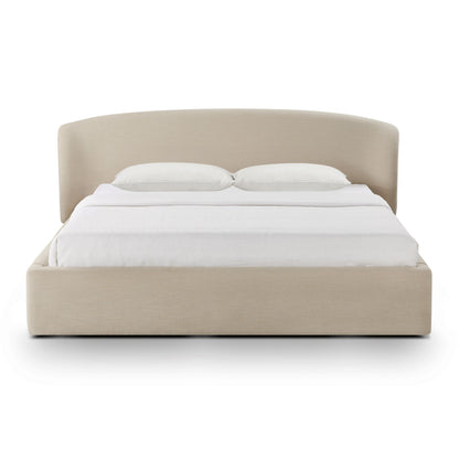 Savanna Upcycled Linen Platform Storage Bed - Taupe