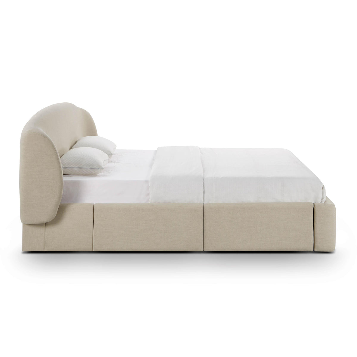 Savanna Upcycled Linen Platform Storage Bed - Taupe