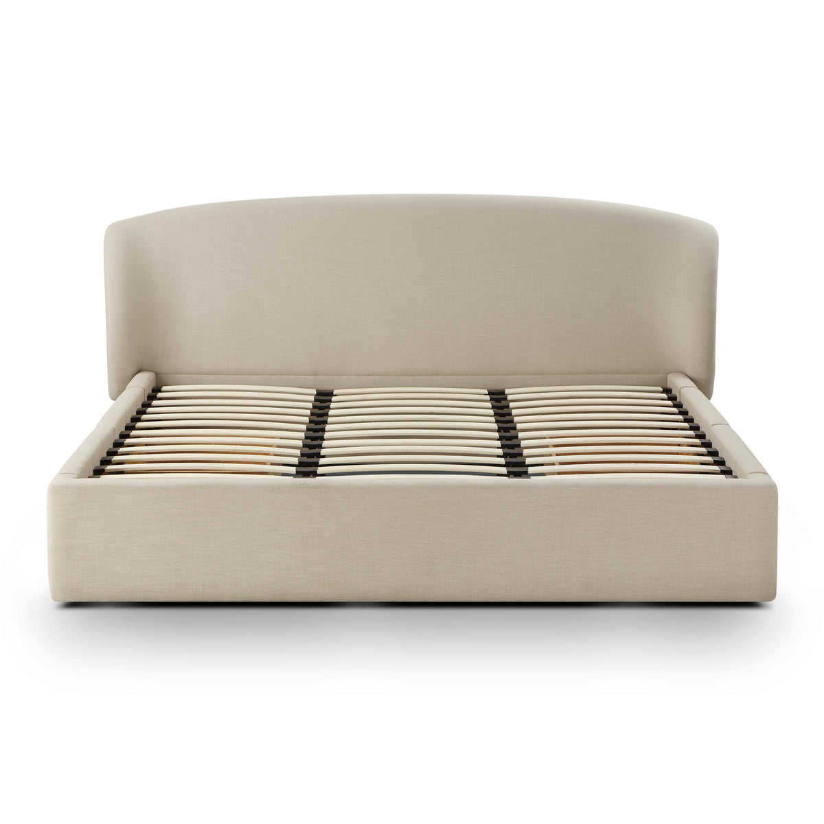 Savanna Upcycled Linen Platform Storage Bed - Taupe