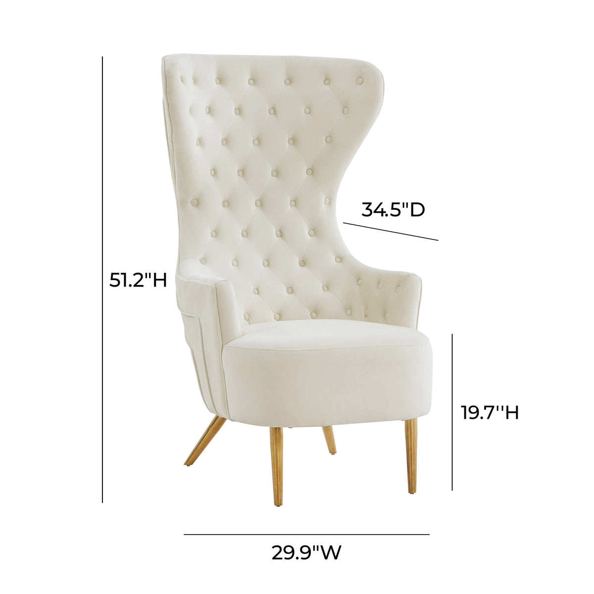 Sinaia Tufted Velvet Wingback Accent Chair - Multiple Color Options