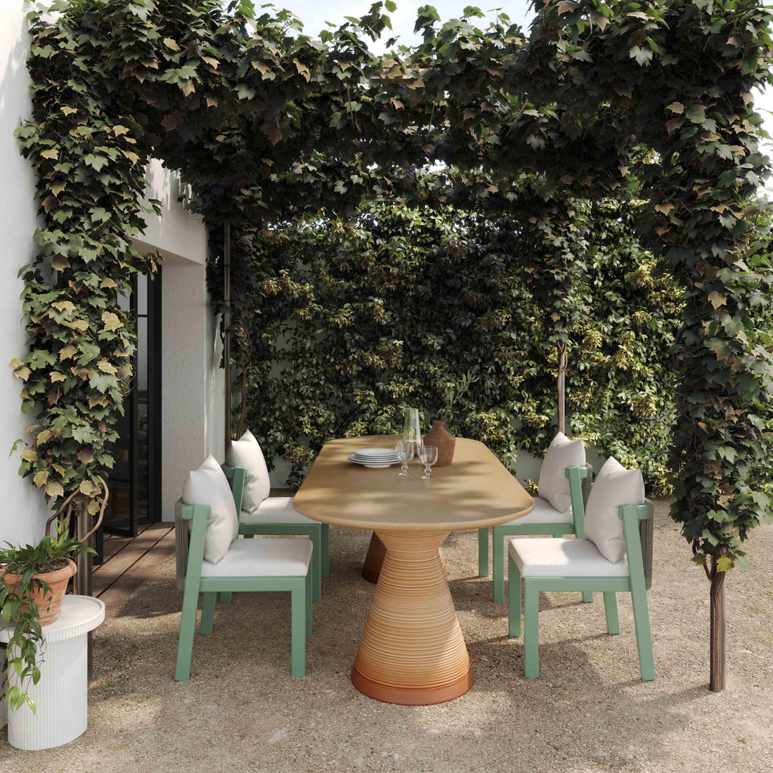Tideway 87" Indoor/Outdoor Oval Dining Table - Terracotta