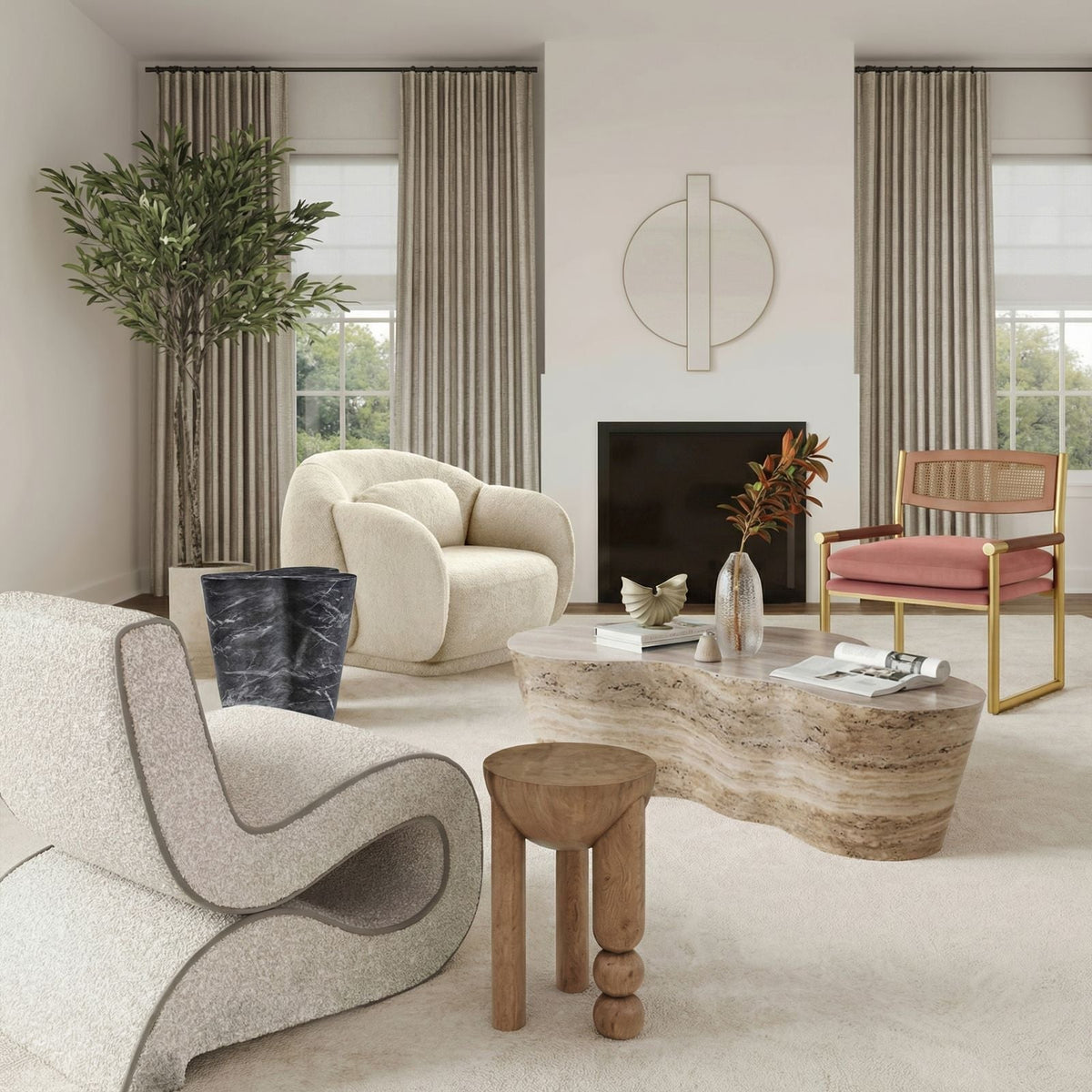 Eileen Indoor/Outdoor Concrete Side Table - Multiple Options