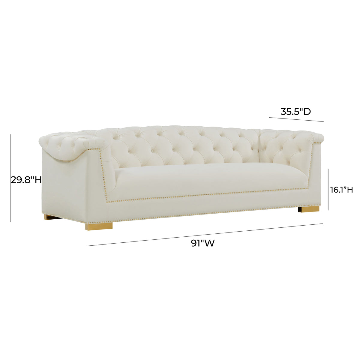 Tulcea Luxury Velvet Tufted Sofa - Multiple Colors Available